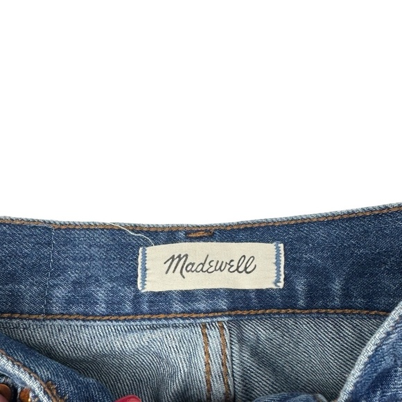 MADEWELL The Classic Straight Jean Medium Wash Distressed Size 24 Busted Knee - Picture 6 of 16